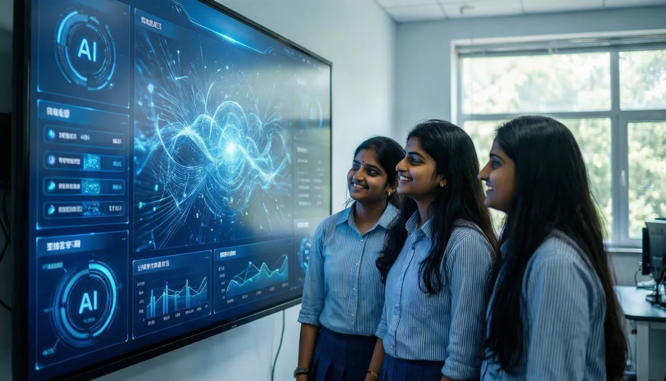 Students exploring an AI dashboard
