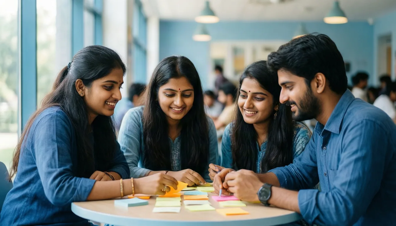 Students studying BBA
